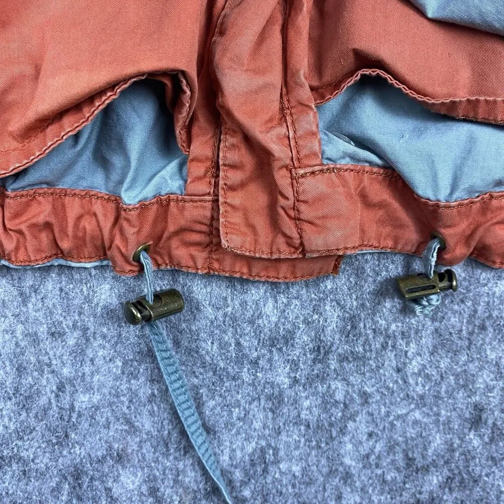 Vtg The North Face Men's Heritage Windbreaker Rust/Blue Colorblock Cotton Sz XL
